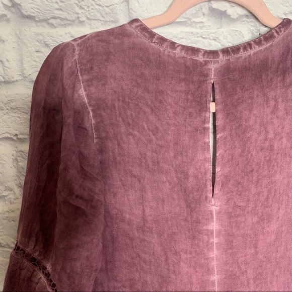 NWT Sea Gypsies Purple Mineral Wash Boho Tiered Long Sleeve Dress - Picture 7 of 16